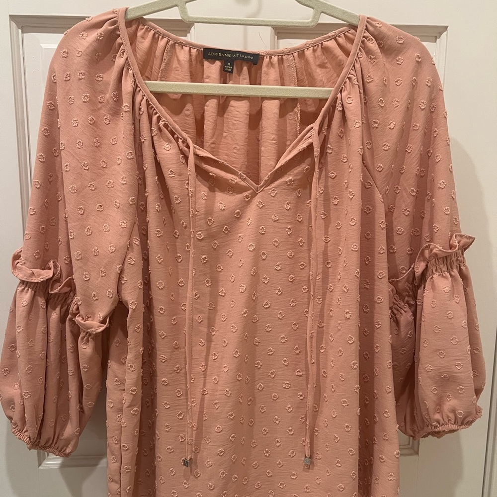 Adrienne Vittadini Peach Textured Blouse